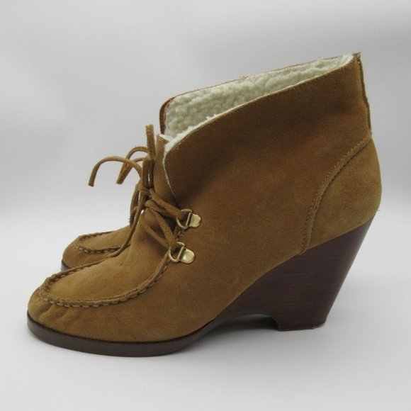 Michael Kors women's‎ sheepskin suede lined wedge ankle boots 8.5 - Picture 1 of 12
